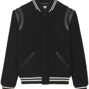 Saint Laurent  Teddy 2Bandes varsity jacket