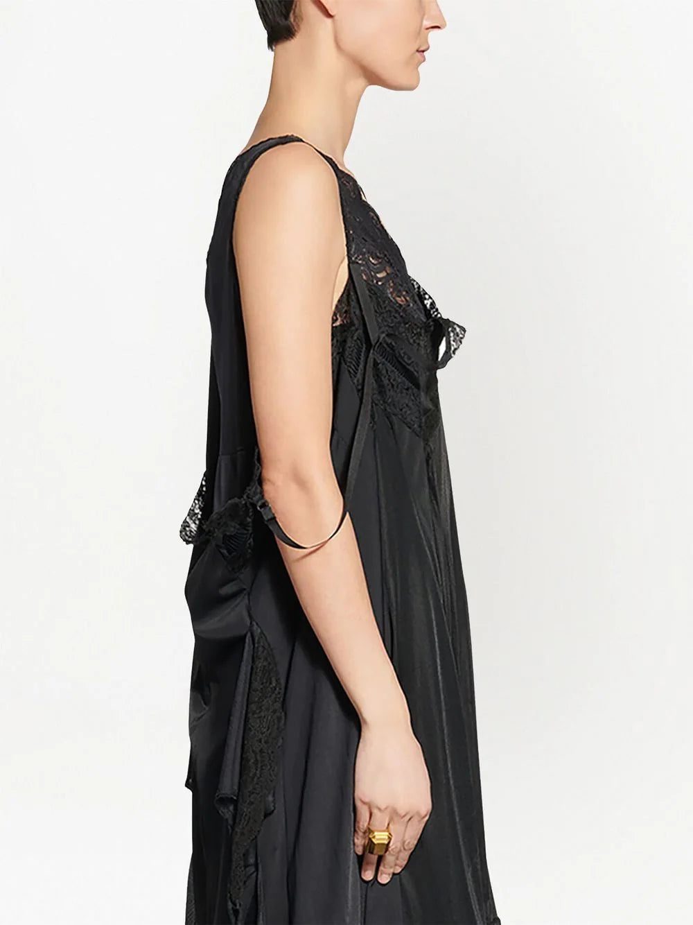 Balenciaga lace-trim sleeveless asymmetric-hem dress - Image 4
