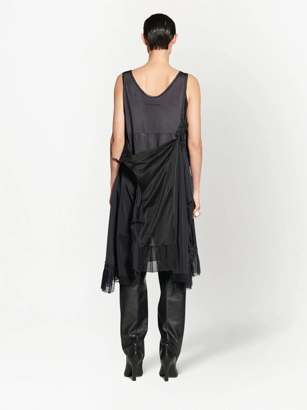 Balenciaga lace-trim sleeveless asymmetric-hem dress - Image 3