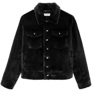 Saint Laurent  faux-fur detail trucker jacket