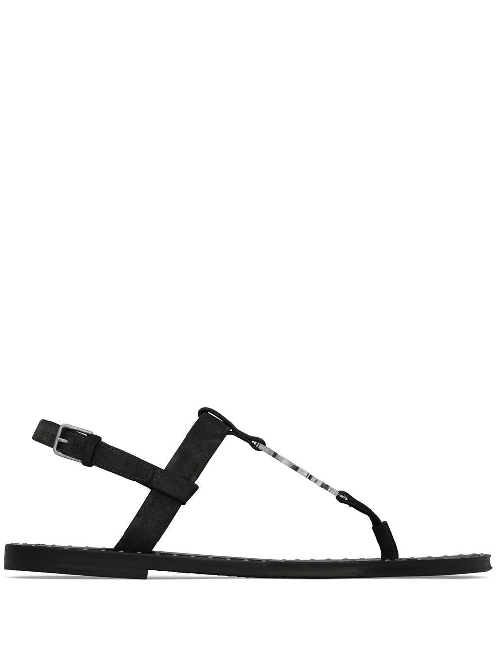 Saint Laurent Cassandra logo-plaque sandals
