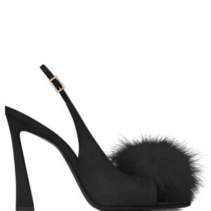 Saint Laurent faux-fur detail 110mm sandals