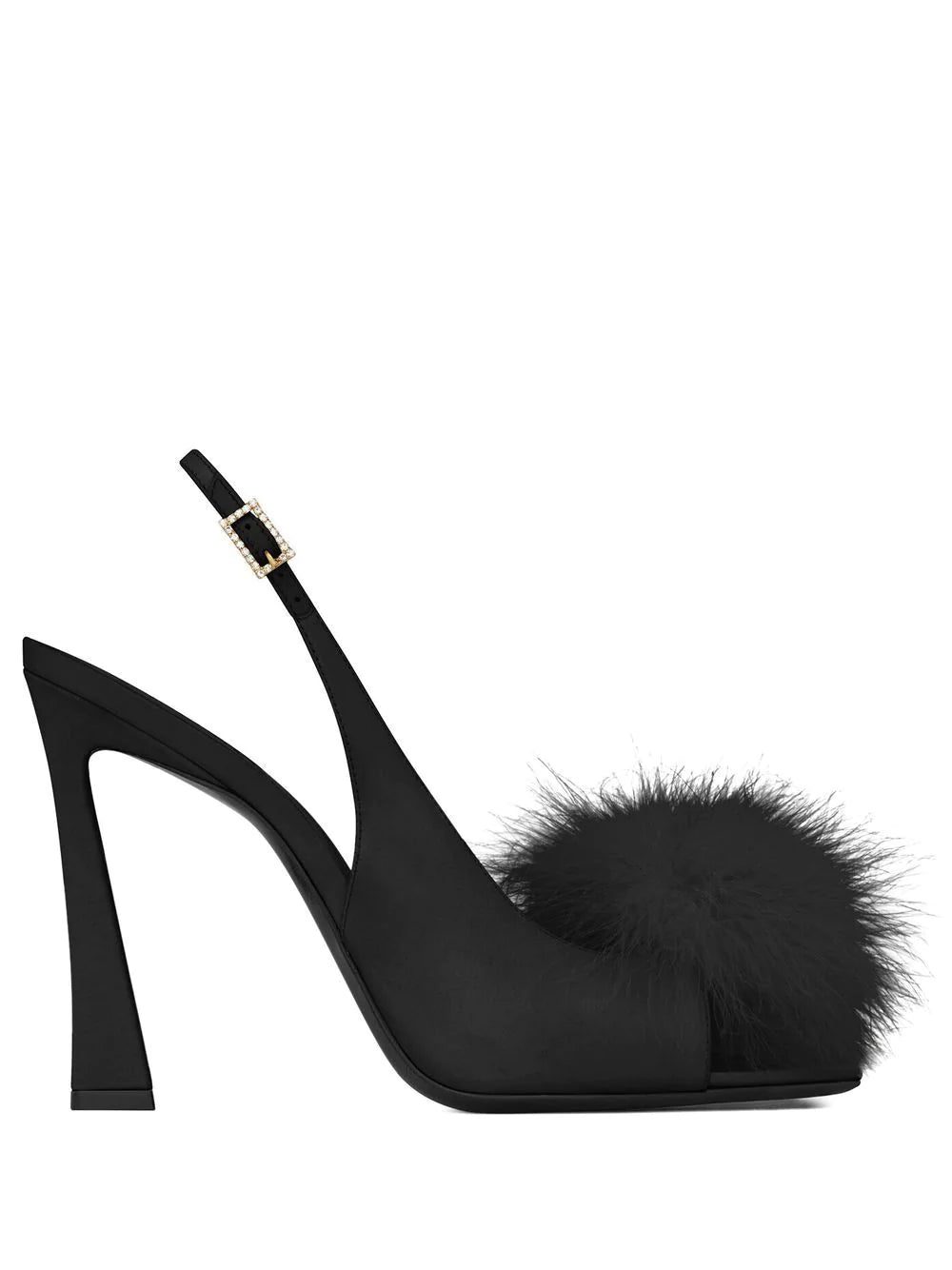 Saint Laurent faux-fur detail 110mm sandals