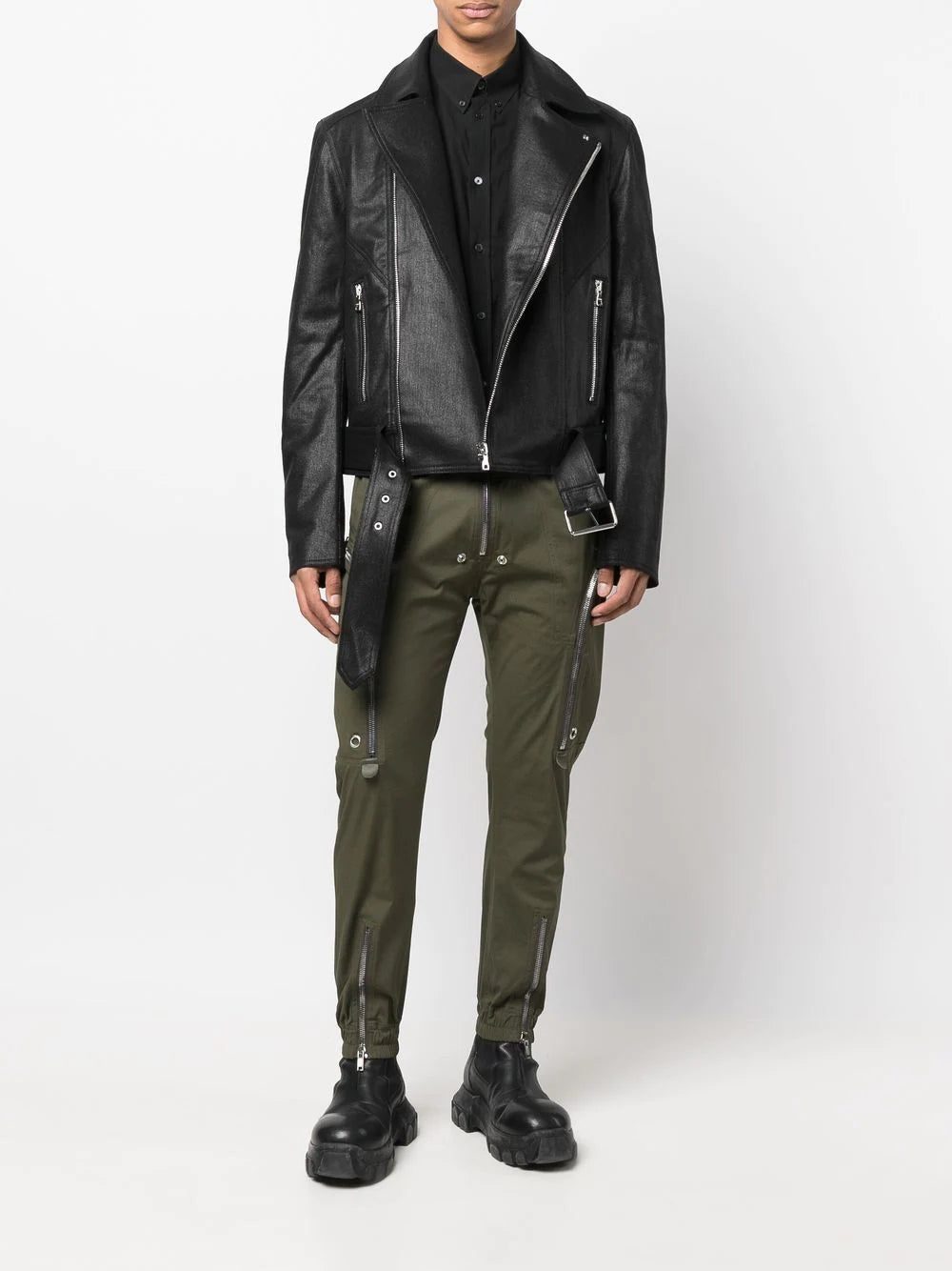 Balmain coated denim biker jacket - Image 2