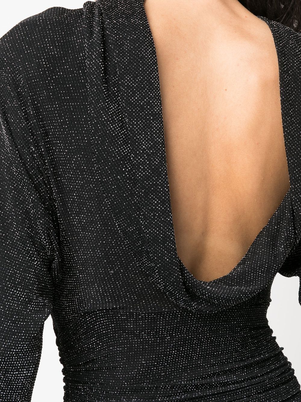 Saint Laurent glittery draped-back mini dress - Image 2