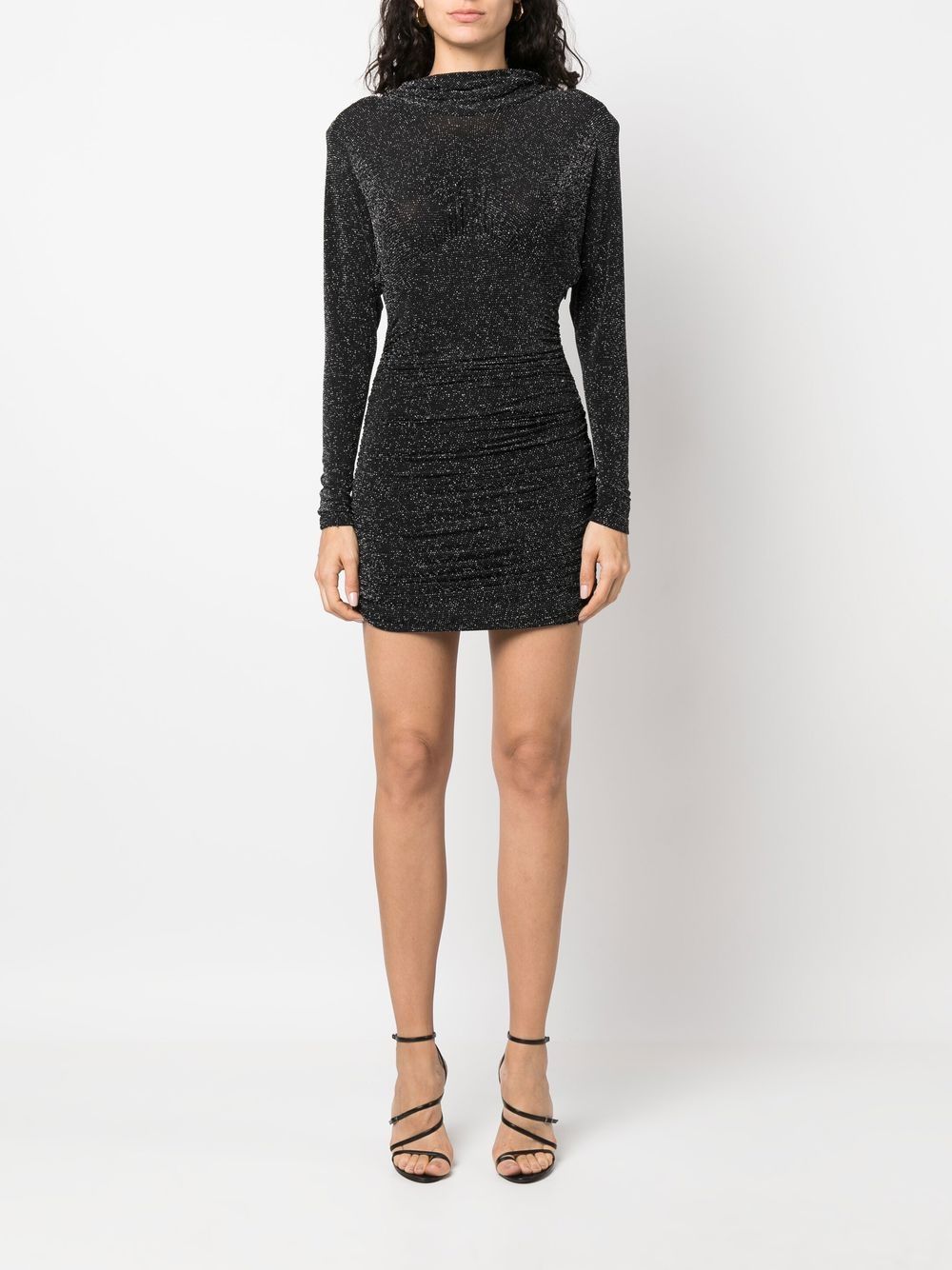 Saint Laurent glittery draped-back mini dress - Image 4