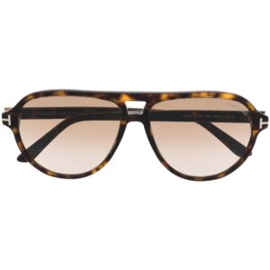 TOM FORD Eyewear tortoiseshell pilot-frame sunglasses