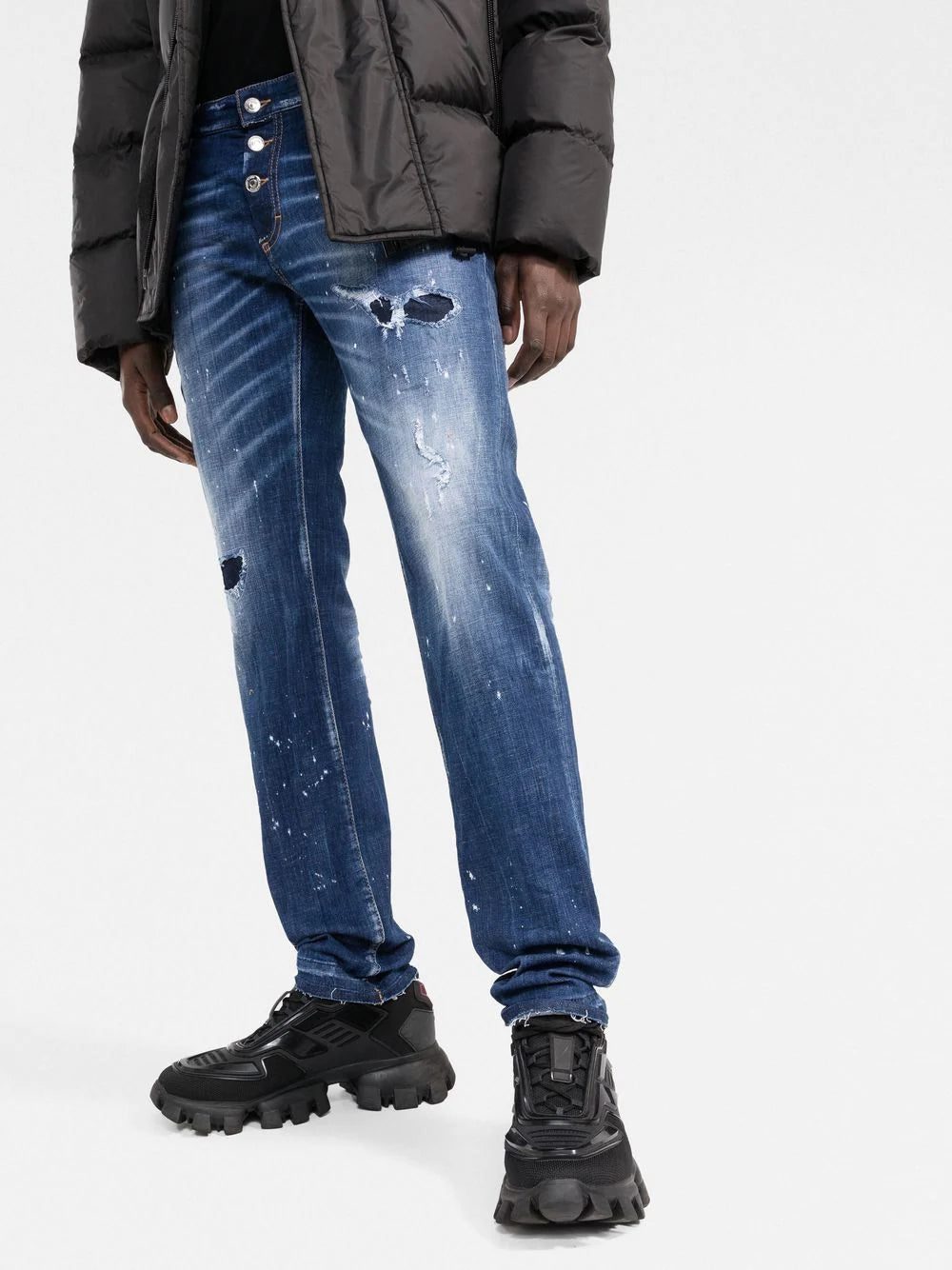 Dsquared2 distressed paint splattered jeans - Image 3