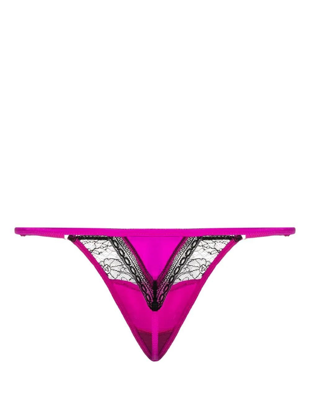 Kiki de Montparnasse Tiered lace-trim silk thong - Image 2