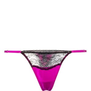 Kiki de Montparnasse Tiered lace-trim silk thong