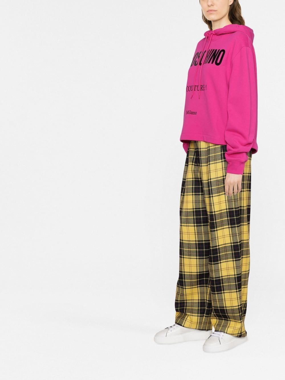 Moschino logo-print cropped hoodie - Image 4