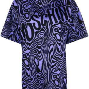 Moschino zebra-print round-neck T-shirt