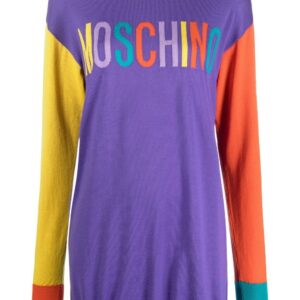 Moschino logo-intarsia jumper dress