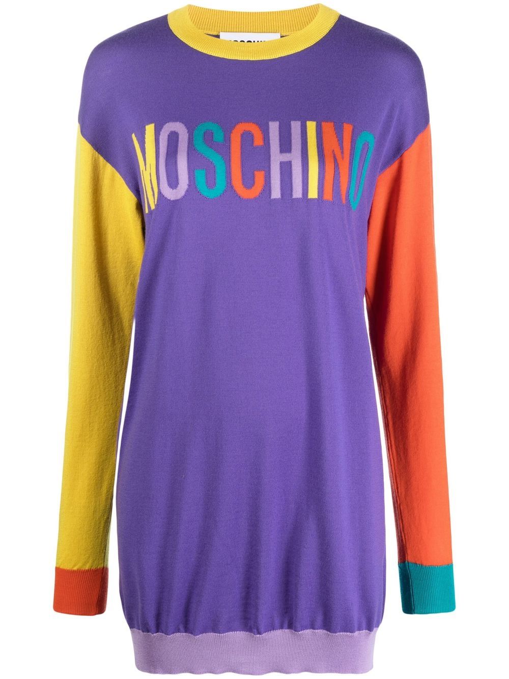 Moschino logo-intarsia jumper dress
