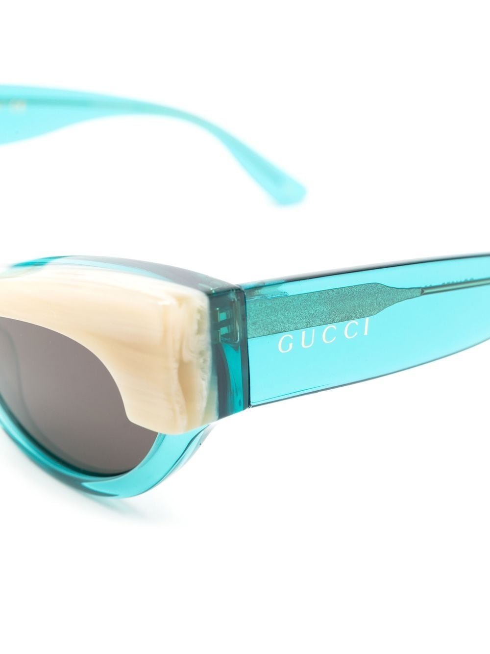 Gucci Eyewear cat-eye horn-effect rim sunglasses - Image 3