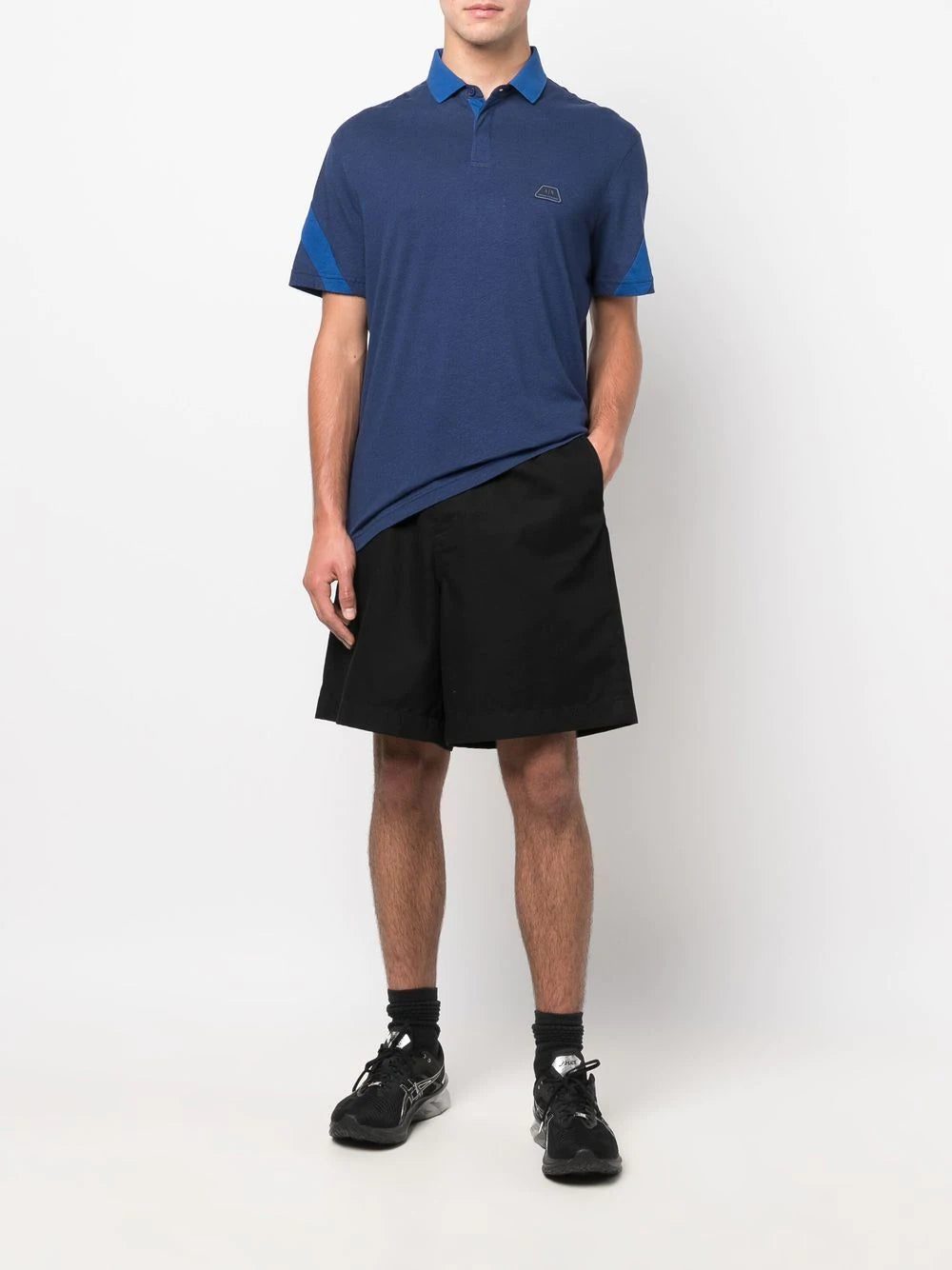 Armani Exchange contrast-collar polo shirt - Image 2