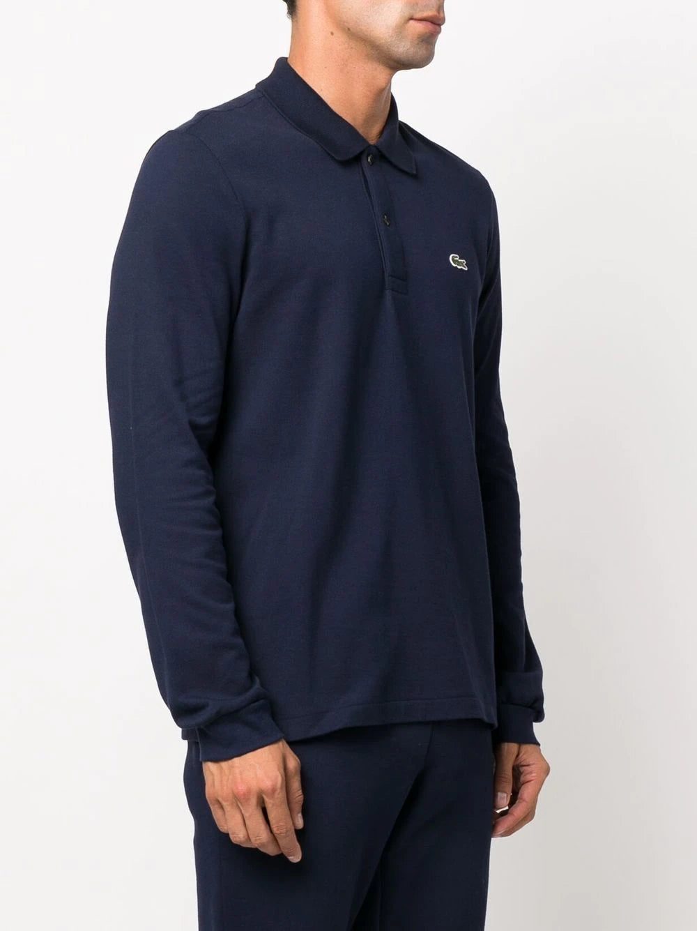 Lacoste logo-patch long-sleeve polo shirt - Image 3