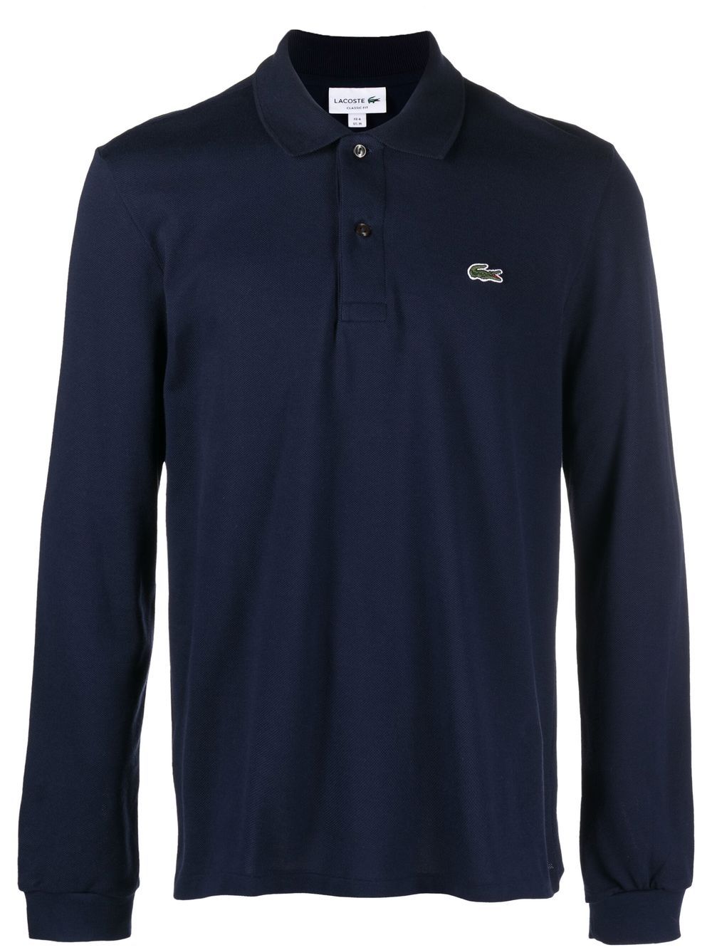 Lacoste logo-patch long-sleeve polo shirt