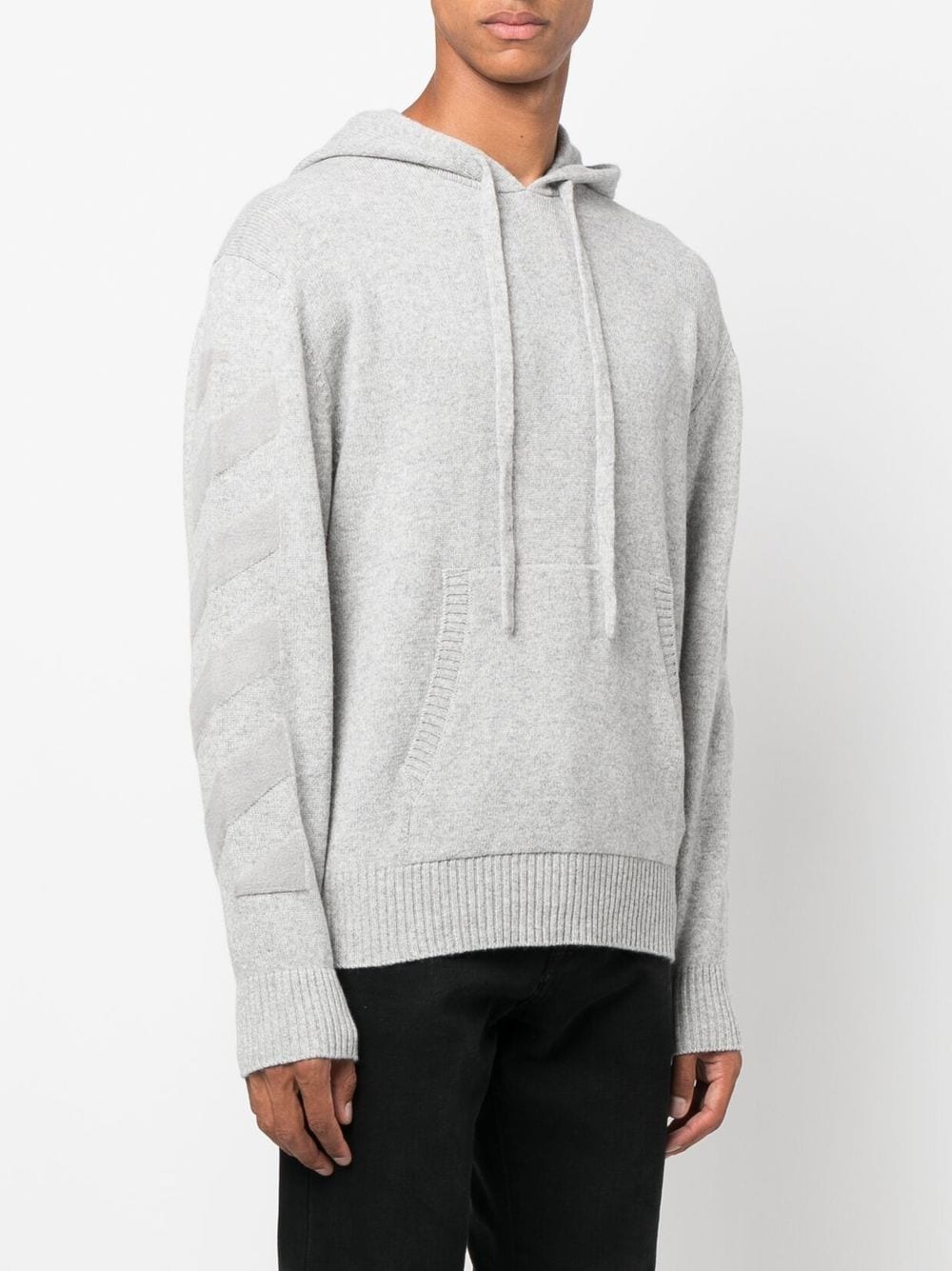 Off-White arrow-motif cashmere hoodie - Image 4