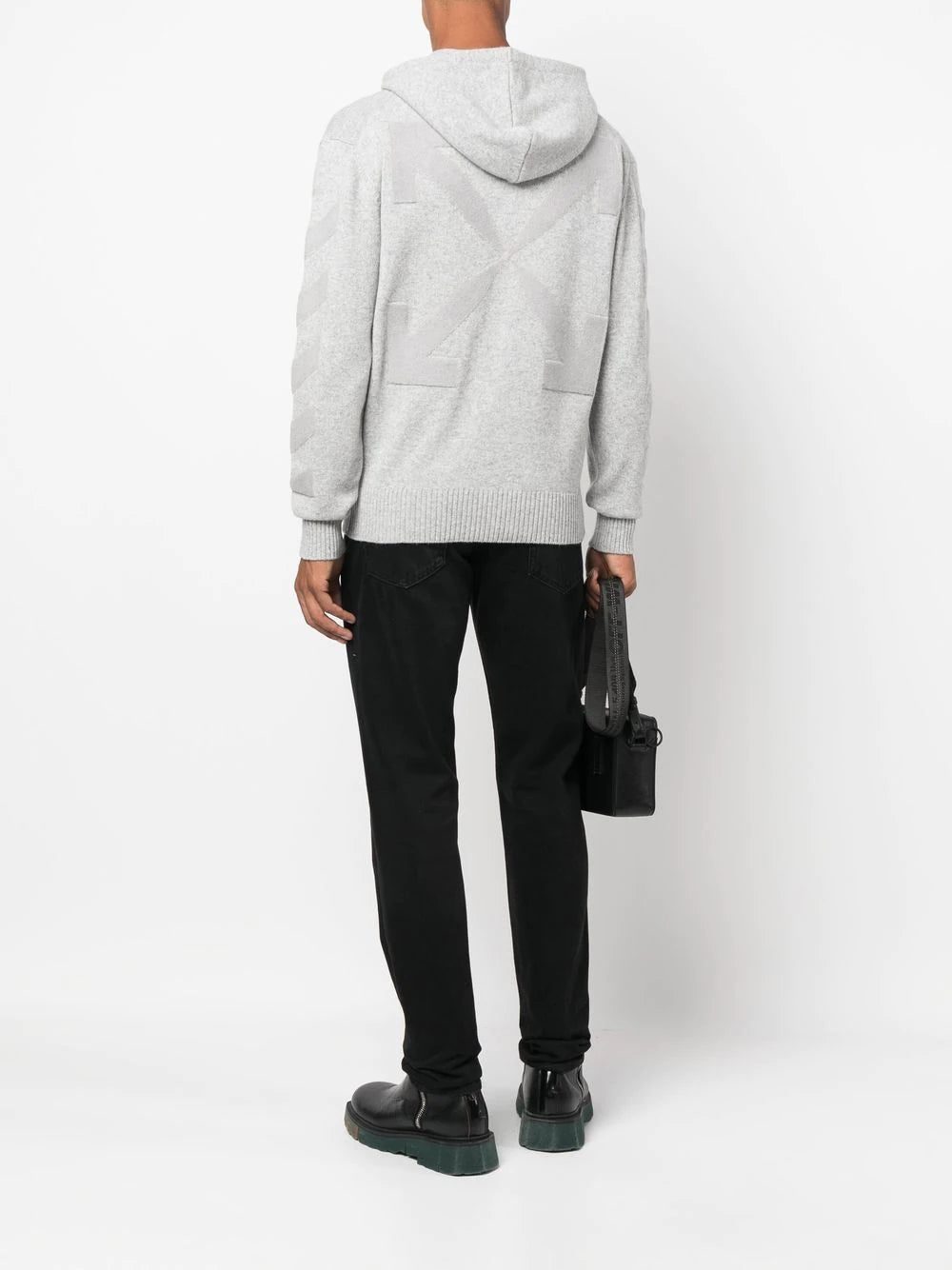 Off-White arrow-motif cashmere hoodie - Image 2