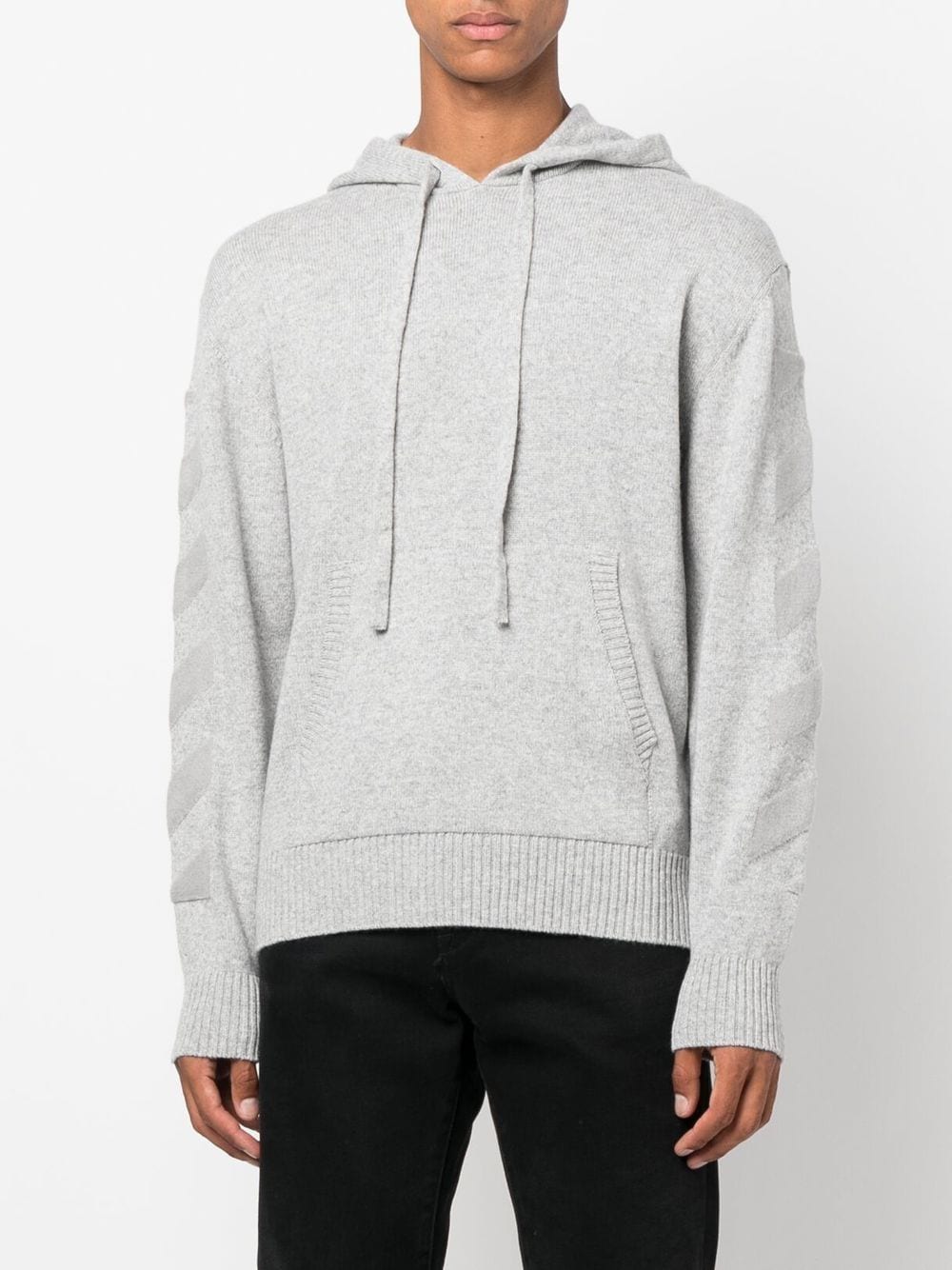 Off-White arrow-motif cashmere hoodie - Image 3