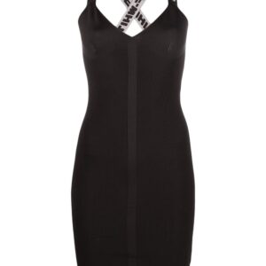 Off-White logo straps V-neck mini dress