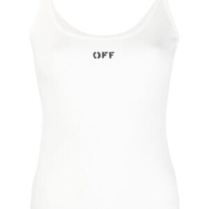 Off-White  logo-print scoop-neck tank top