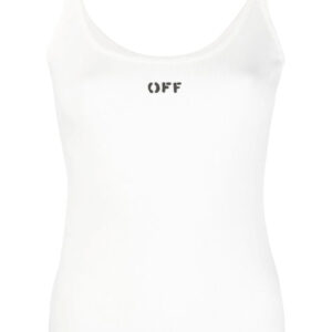 Off-White  logo-print scoop-neck tank top