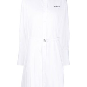 Off-White asymmetric pleated shirt dress