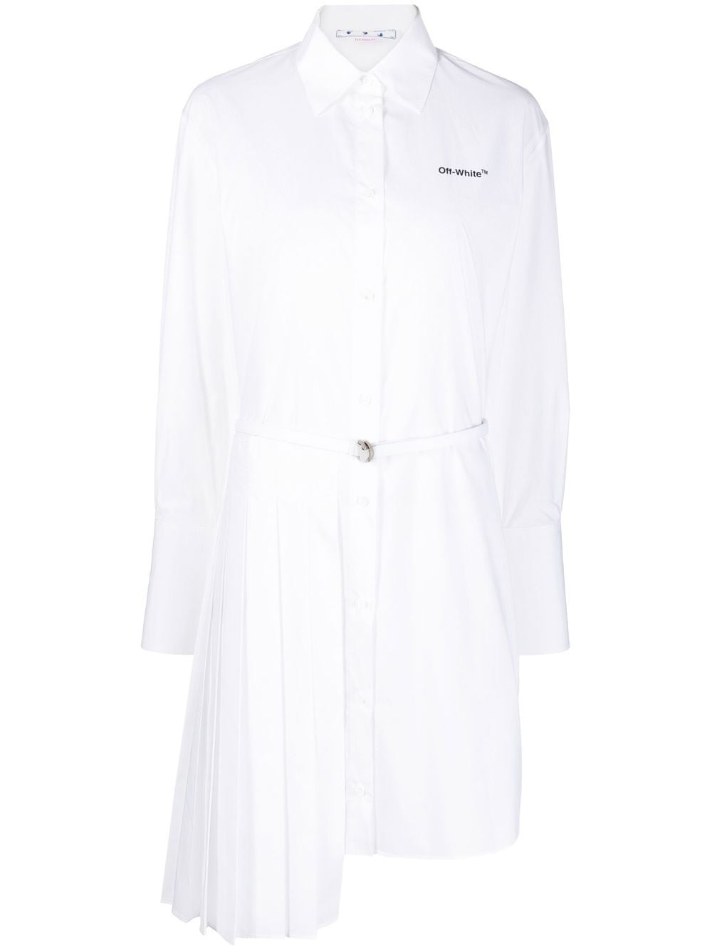 Off-White asymmetric pleated shirt dress