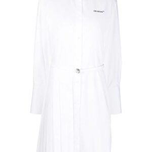 Off-White asymmetric pleated shirt dress