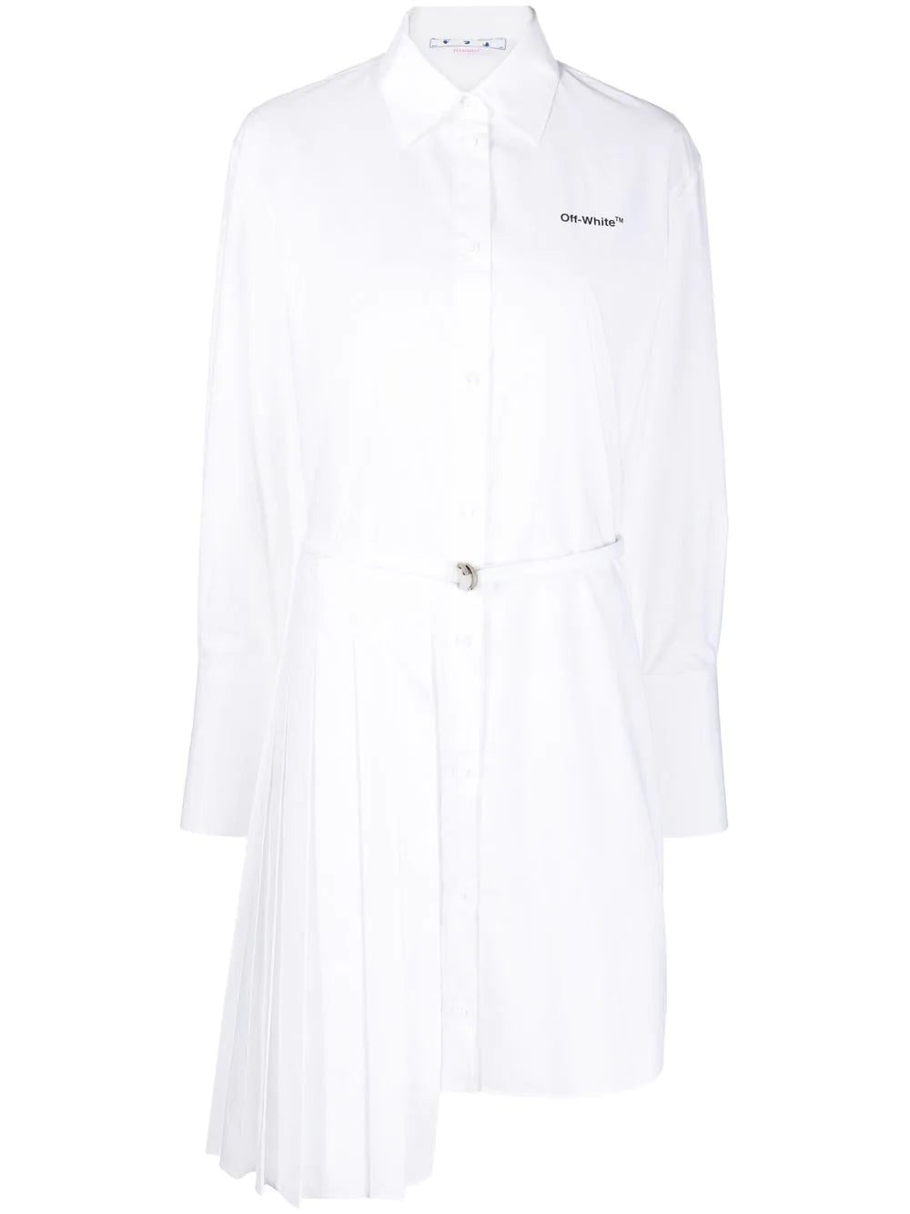 Off-White asymmetric pleated shirt dress