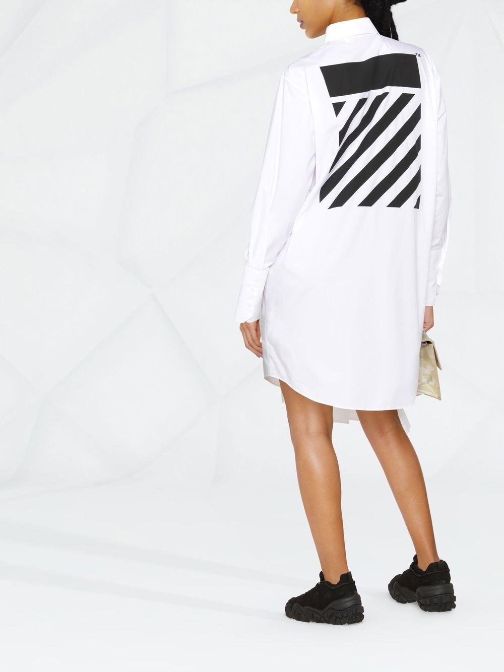 Off-White asymmetric pleated shirt dress - Image 3