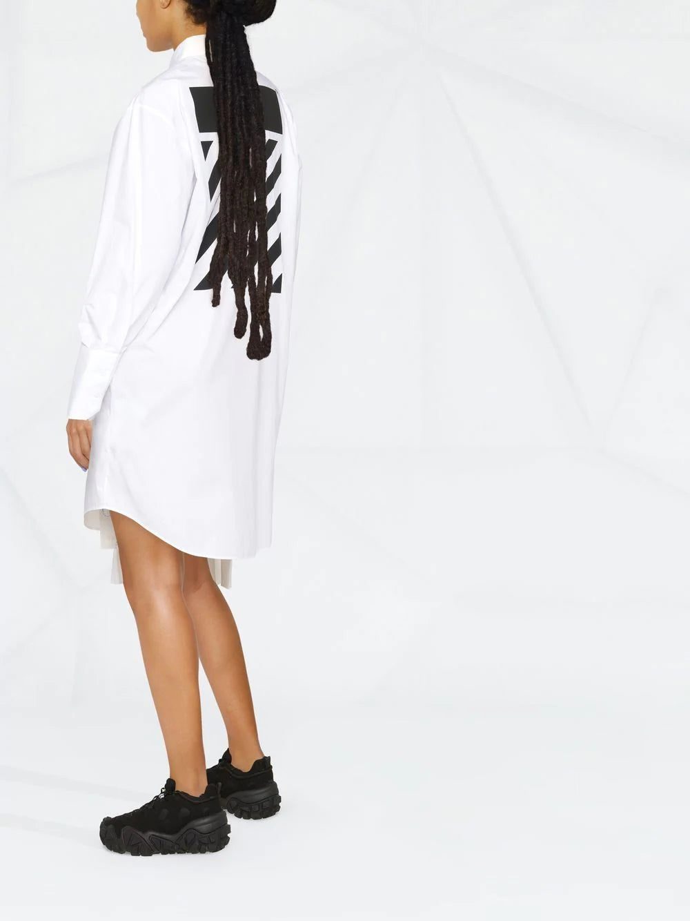 Off-White asymmetric pleated shirt dress - Image 4