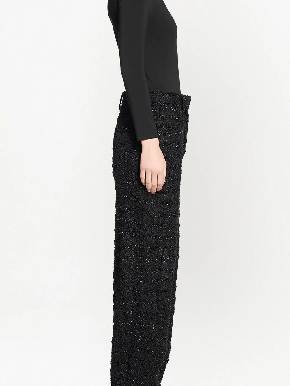 Balenciaga tweed straight-leg cut trousers - Image 4