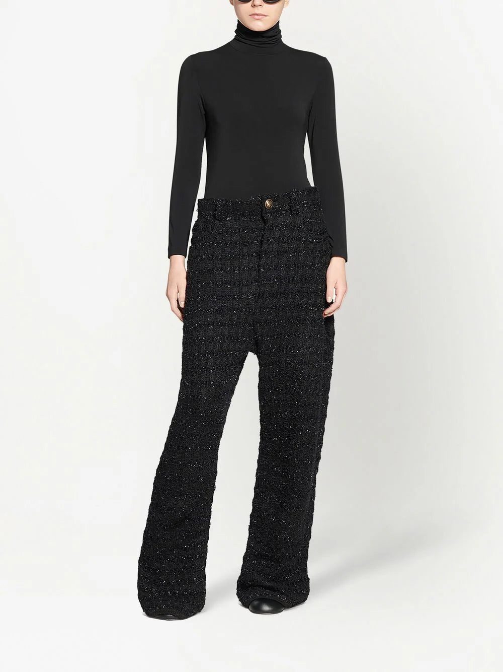 Balenciaga tweed straight-leg cut trousers - Image 2