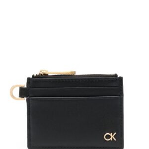 Calvin Klein logo-plaque leather cardholder