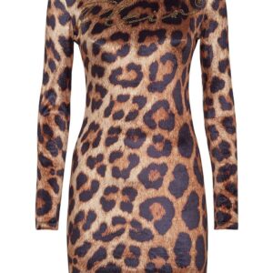Philipp Plein leopard-print cut-out mini dress