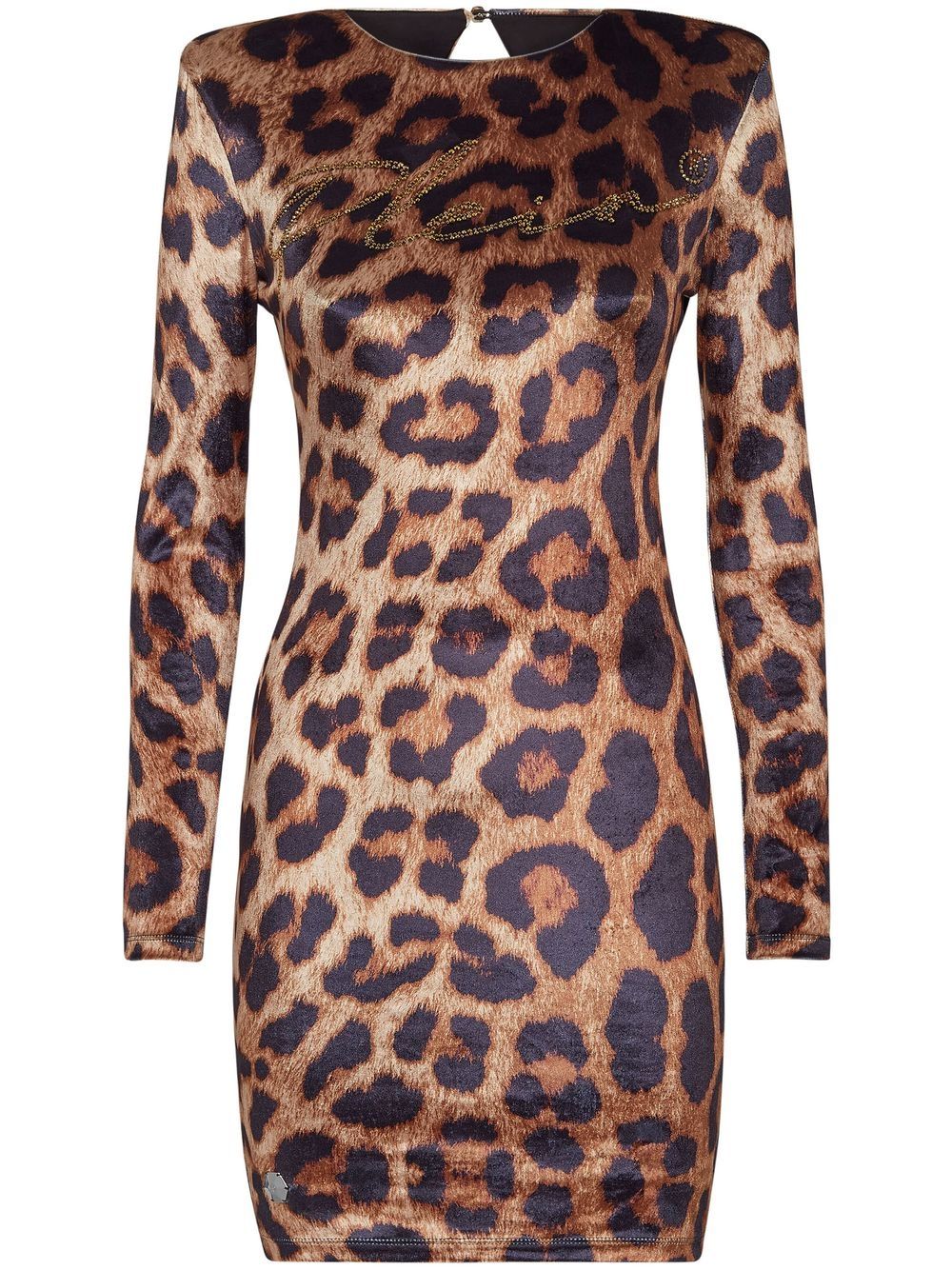 Philipp Plein leopard-print cut-out mini dress