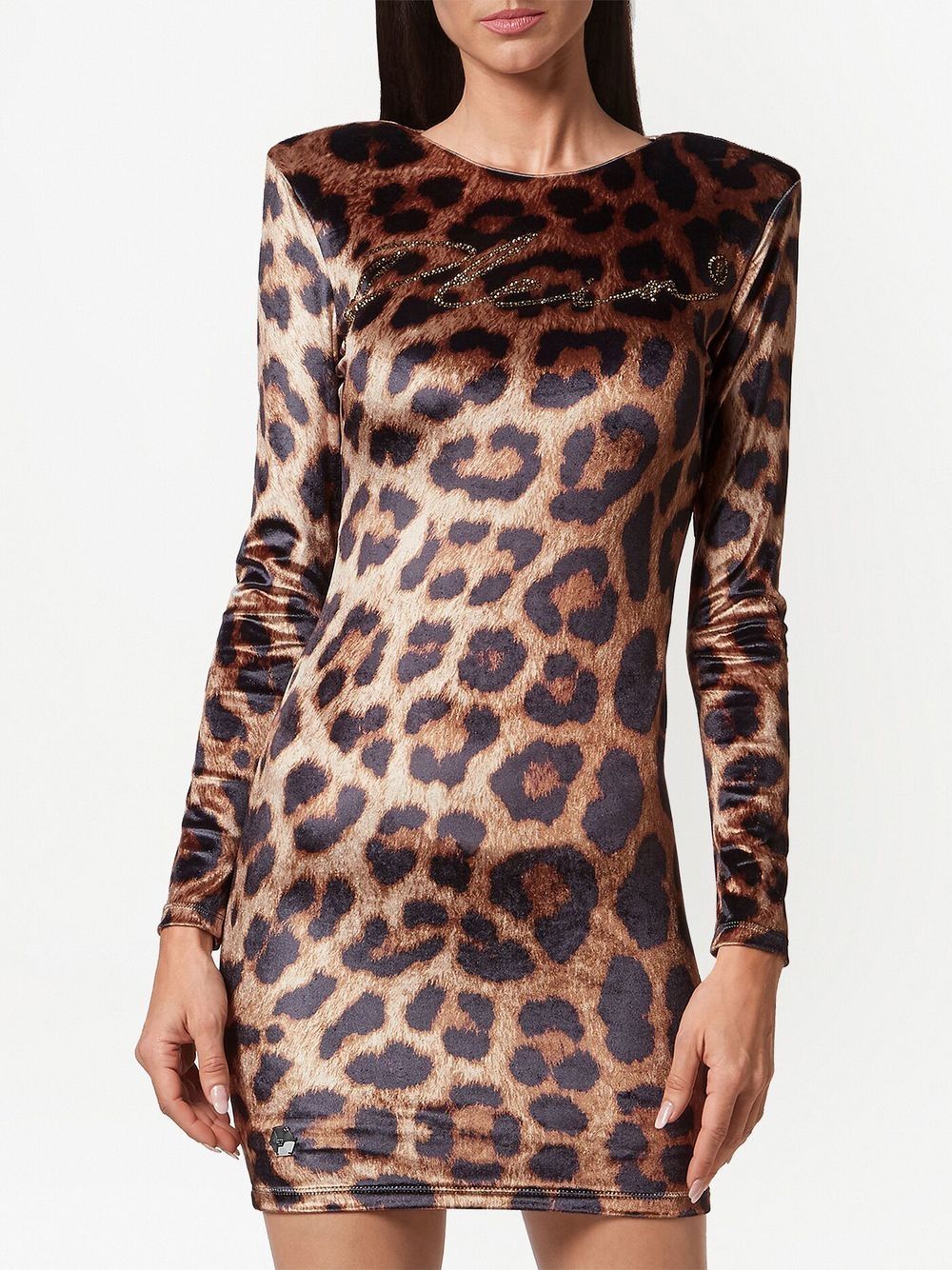 Philipp Plein leopard-print cut-out mini dress - Image 3