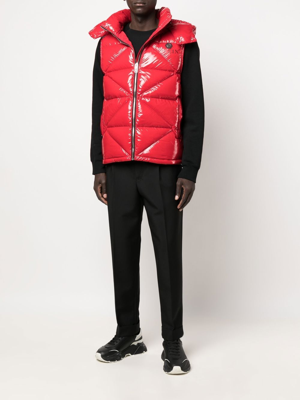 Philipp Plein high-shine quilted gilet jacket - Image 2