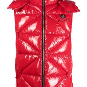 Philipp Plein high-shine quilted gilet jacket