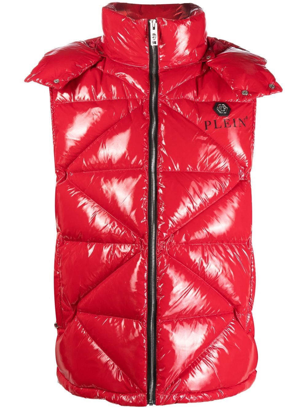 Philipp Plein high-shine quilted gilet jacket