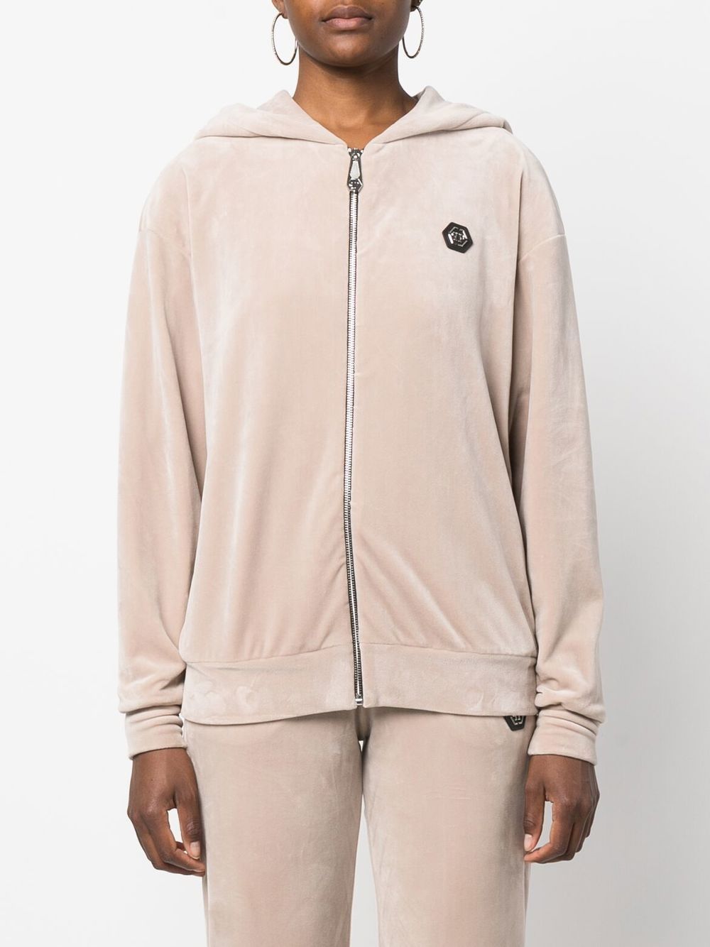 Philipp Plein skull-appliqué zip-up hoodie Jacket - Image 3