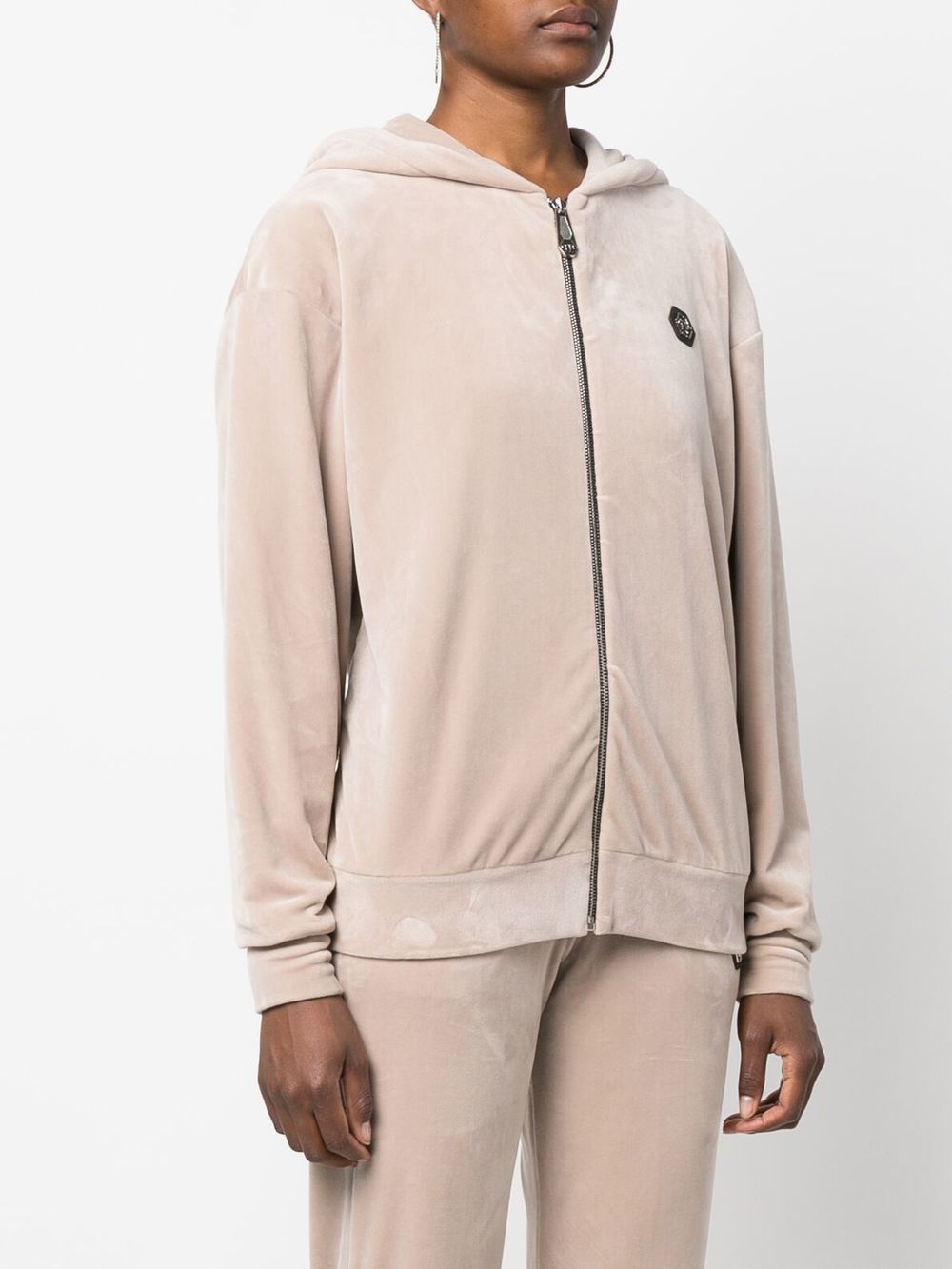 Philipp Plein skull-appliqué zip-up hoodie Jacket - Image 4