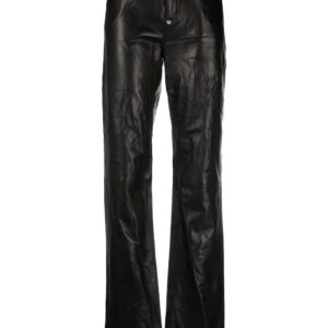 Philipp Plein straight-leg lambskin trousers