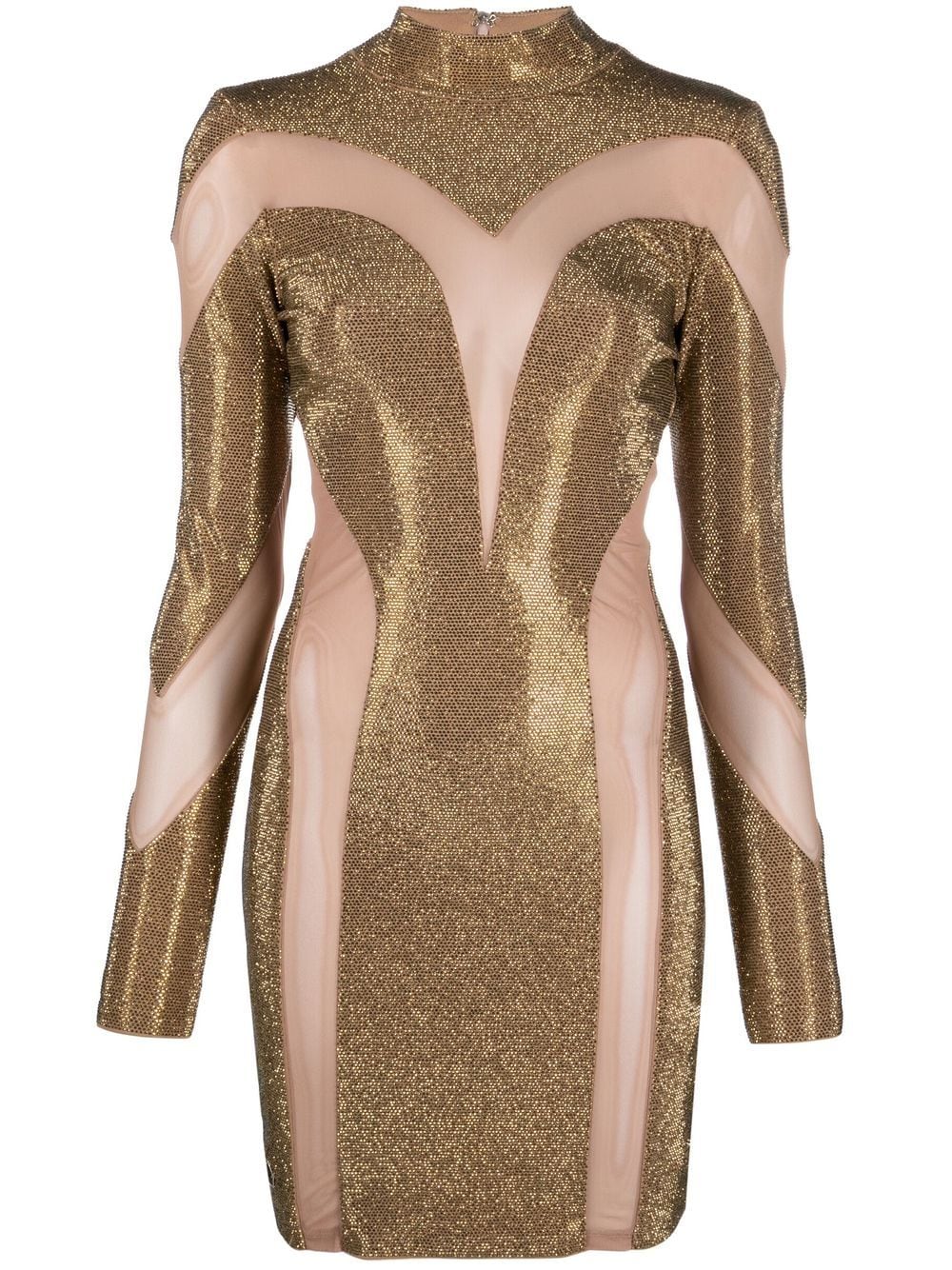 Philipp Plein crystal-embellished panelled dress