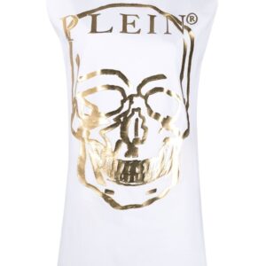 Philipp Plein metallic logo-print T-shirt dress