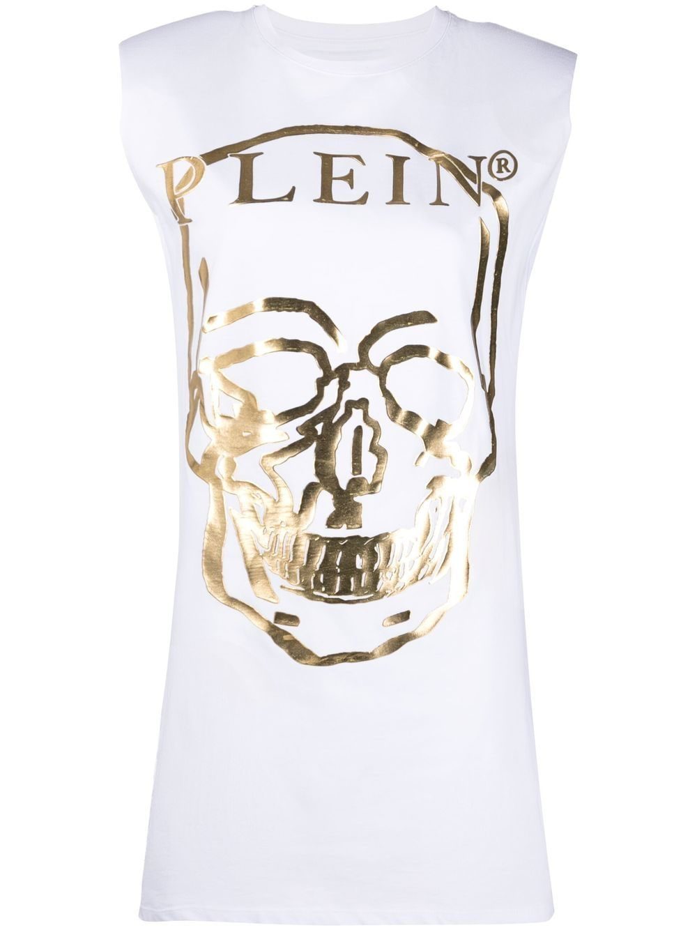 Philipp Plein metallic logo-print T-shirt dress