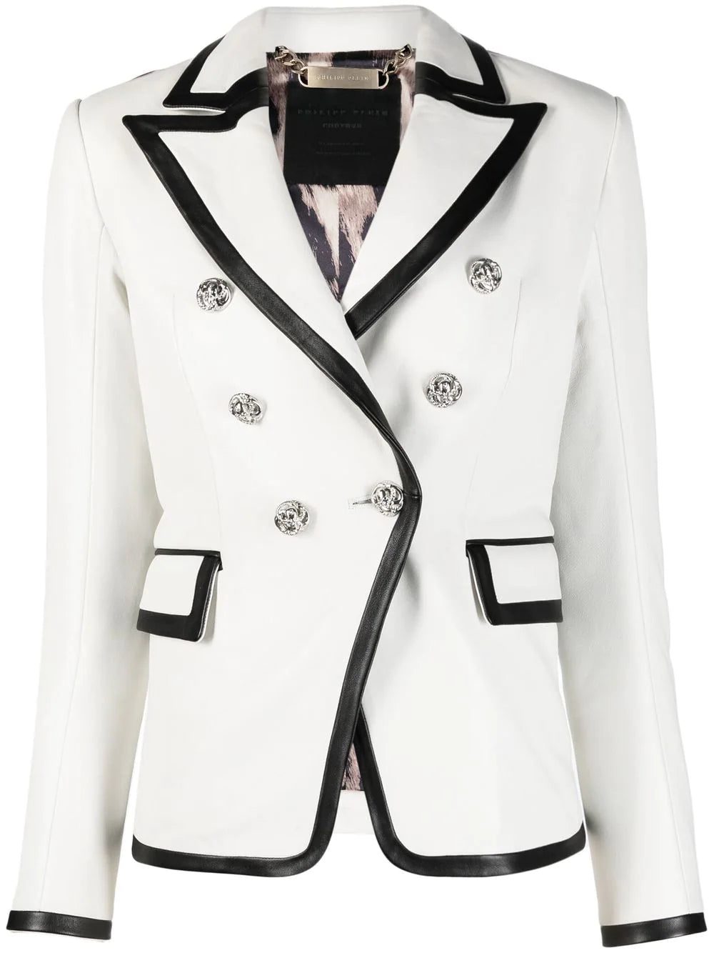 Philipp Plein two-tone leather blazer